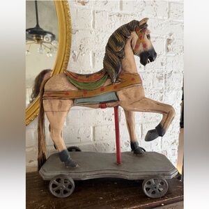 Source Unknown Colorful Carousel Horse Sculpture